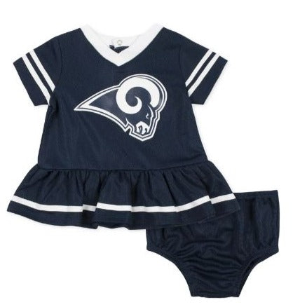 Los Angeles Rams Girl Outfit, 3pc Bodysuit, Pant, and Cap Set - Rams