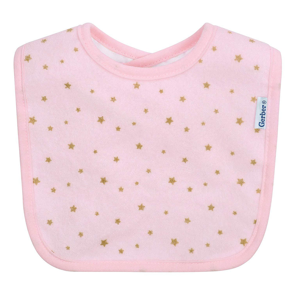 Gerber Baby 3-Pack Girls Princess Crown Dribbler Bibs