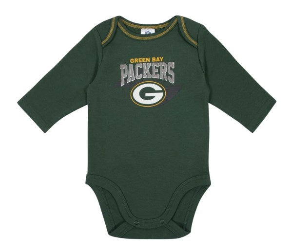 Baby Boys Green Bay Packers Long Sleeve Bodysuit, 2-pack 