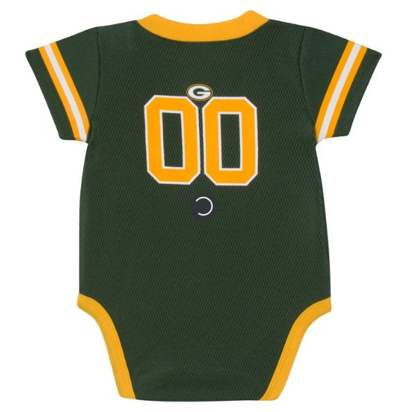 Baby Boys Green Bay Packers Short Sleeve Jersey Bodysuit