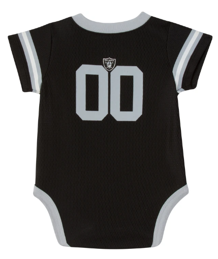 Baby Boys Oakland Raiders Short Sleeve Jersey Bodysuit