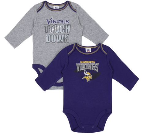 Baby Girls Minnesota Vikings Long Sleeve Bodysuit, 2-pack¬†