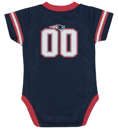 Baby Boys New England Patriots Short Sleeve Jersey Bodysuit