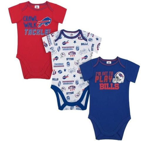 Baby Boys Buffalo Bills Short Sleeve Bodysuit, 3-pack