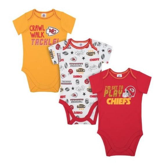 NFL 2-Pack Baby Boys Kansas City Chiefs Long Sleeve Bodysuits - 18mo