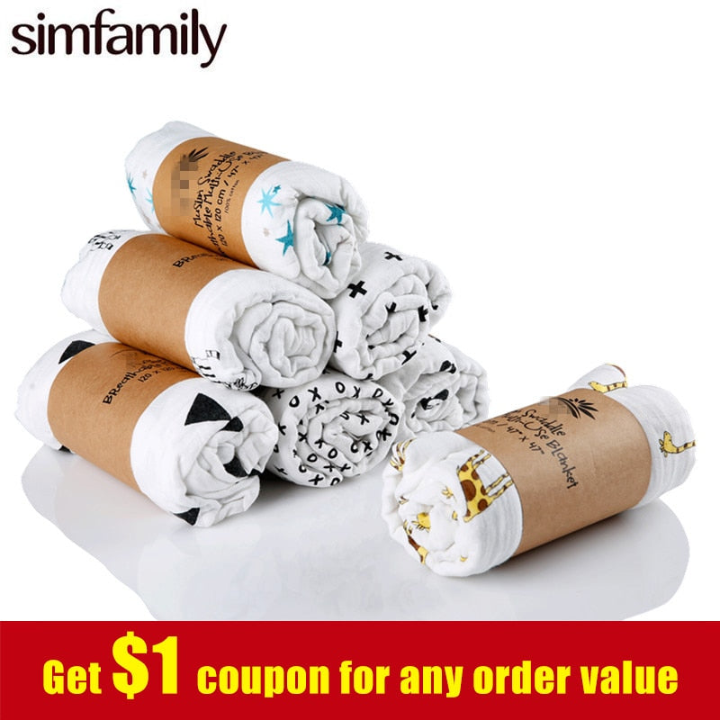 100% Cotton Baby Swaddle Blankets