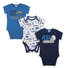 Chargers Baby Boys 3 Pack Short Sleeve Bodysuit