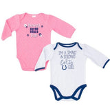 Indianapolis Colts Baby Girl Long Sleeve Bodysuit, 2-pack