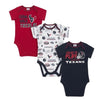 Texans Baby Boys 3-Pack Short Sleeve Bodysuit