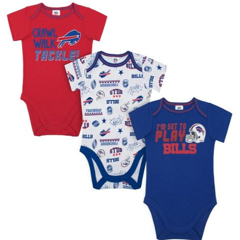 Buffalo Bills 3-Pack Baby Girl Short Sleeve Bodysuit