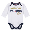 Baby Girls New England Patriots 3-Piece Bodysuit, Pant, and Cap Set